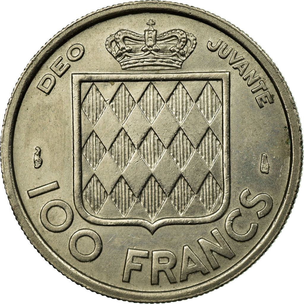 Coin, Monaco, Rainier III, 100 Francs, Cent, 1956, EF(40-45), Copper-nickel