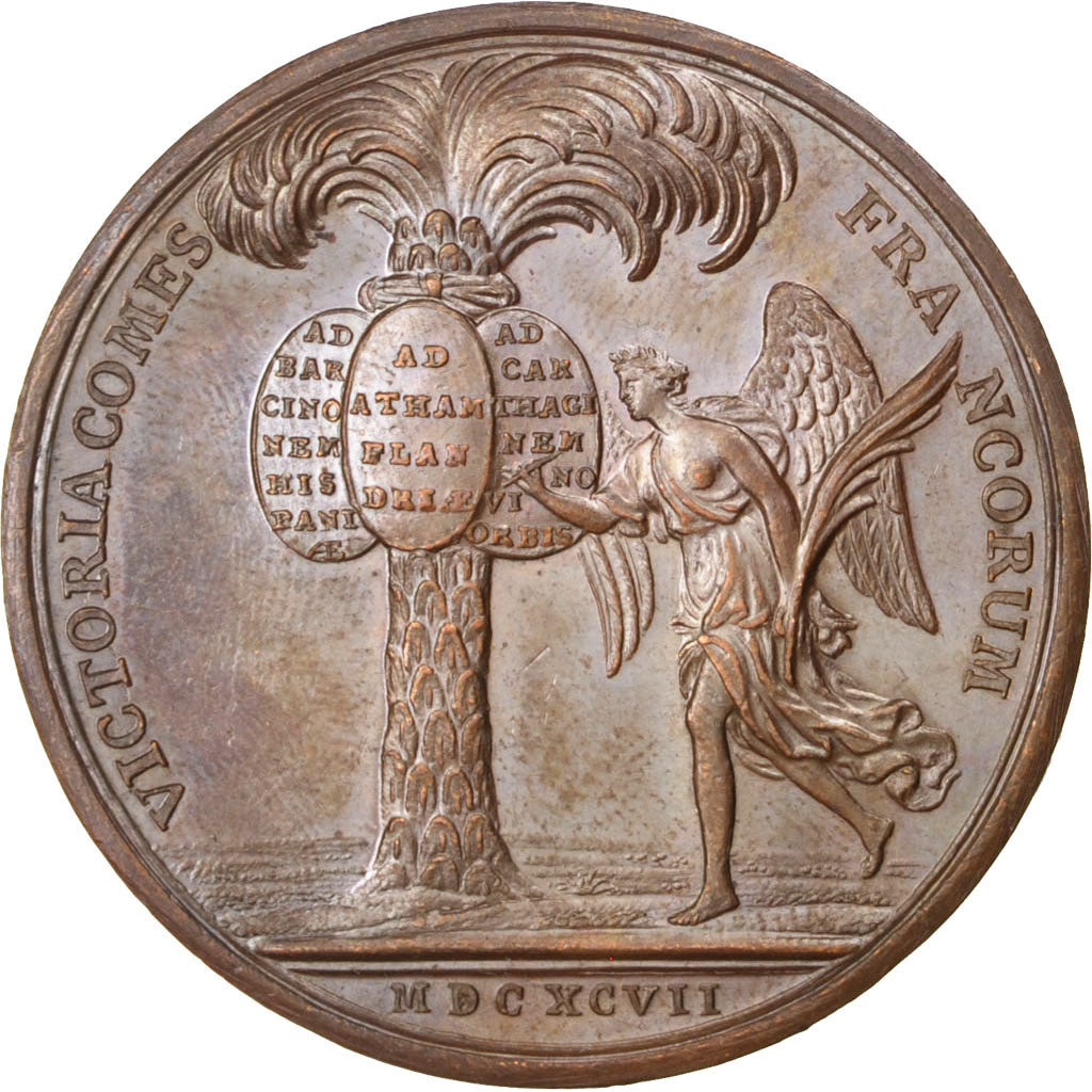 Louis XIV, Prise d'Ath, de Barcelone et de Carthagène, Médaille, Divo 269