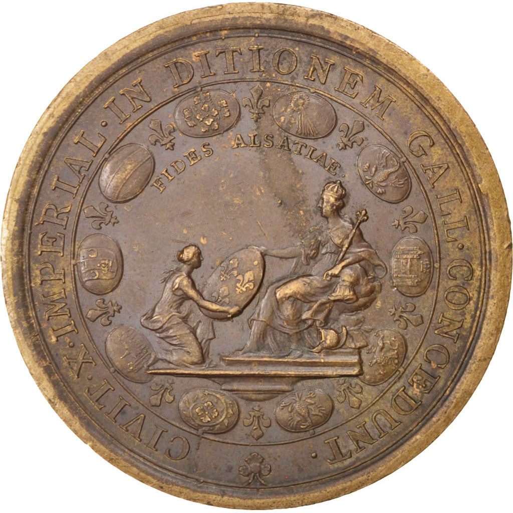 FRANCE, Politics, Society, War, Louis XIV, Medal, AU(55-58), Mauger, Copper,...