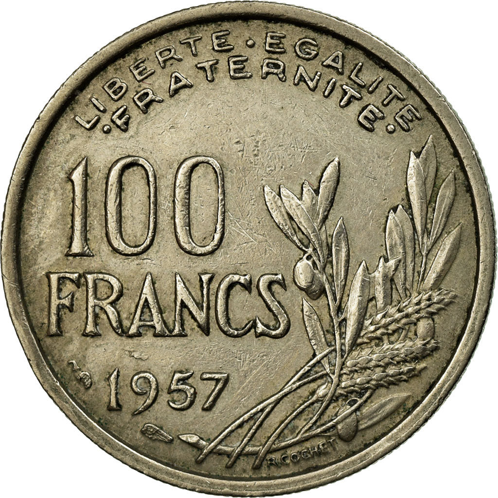 Münze, Frankreich, Cochet, 100 Francs, 1957, SS, Copper-nickel, KM:919.1