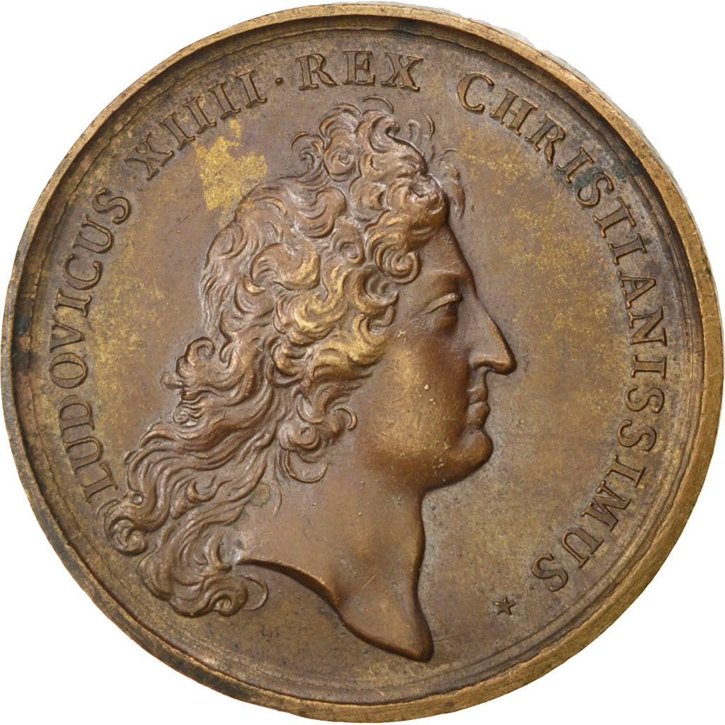 FRANCE, Politics, Society, War, Louis XIV, Medal, AU(50-53), Mauger, Copper,...