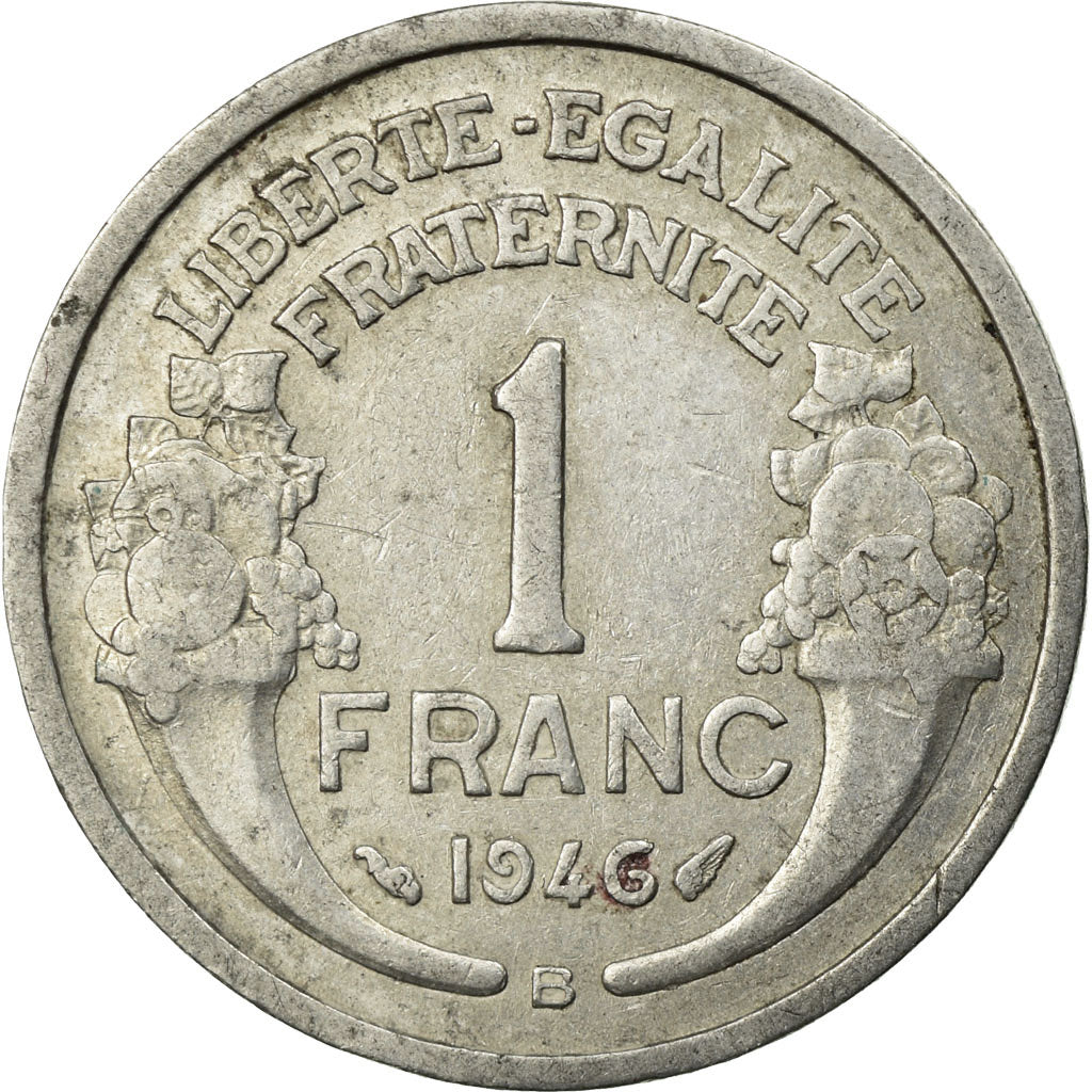 Münze, Frankreich, Morlon, Franc, 1946, Beaumont - Le Roger, SS, Aluminium