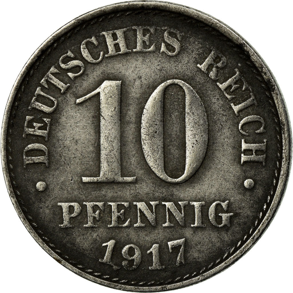 Coin, GERMANY - EMPIRE, 10 Pfennig, 1917, Berlin, EF(40-45), Iron, KM:20