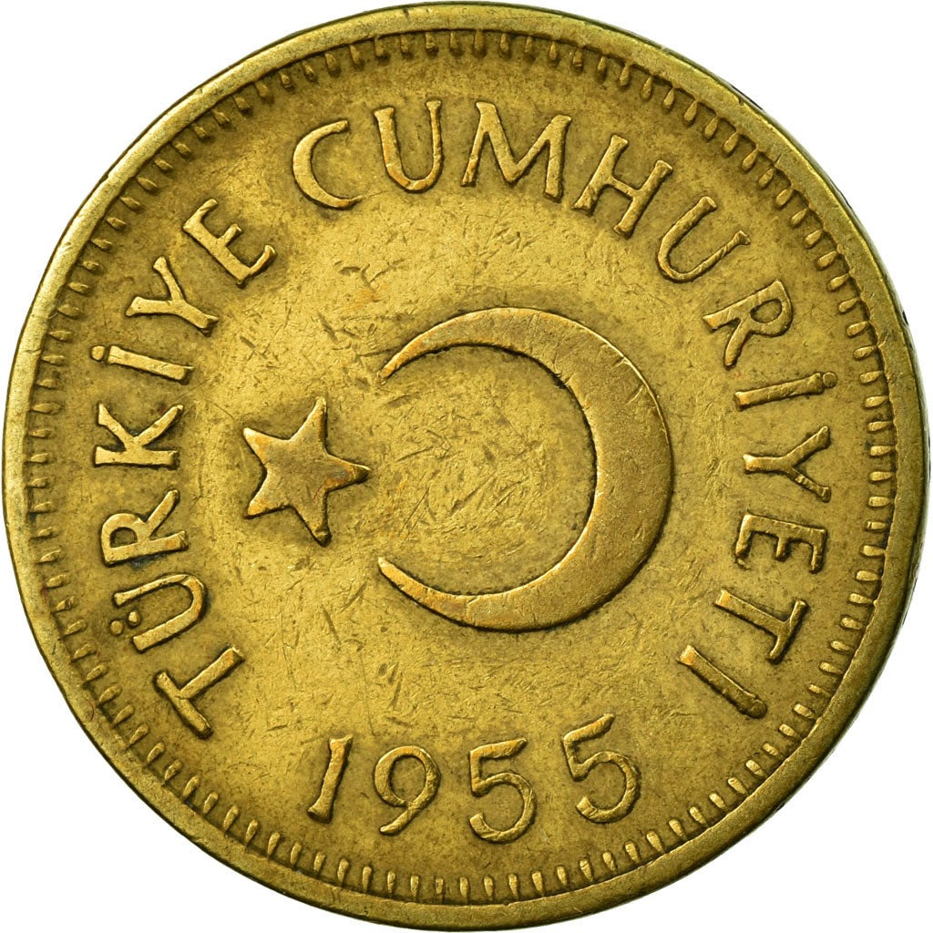 Coin, Turkey, 25 Kurus, 1955, EF(40-45), Brass, KM:886