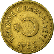 Coin, Turkey, 25 Kurus, 1955, EF(40-45), Brass, KM:886