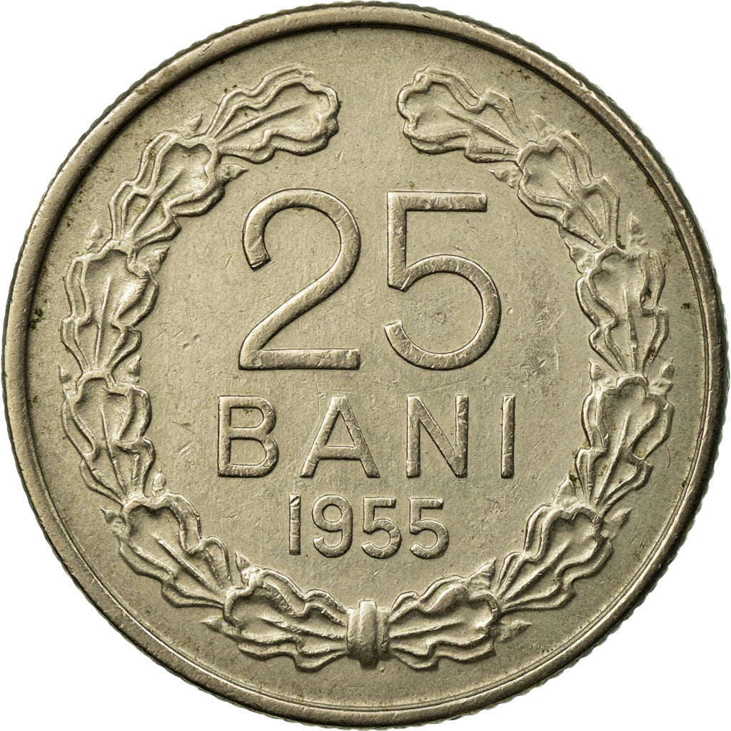 Coin, Romania, 25 Bani, 1955, AU(50-53), Copper-nickel, KM:85.3