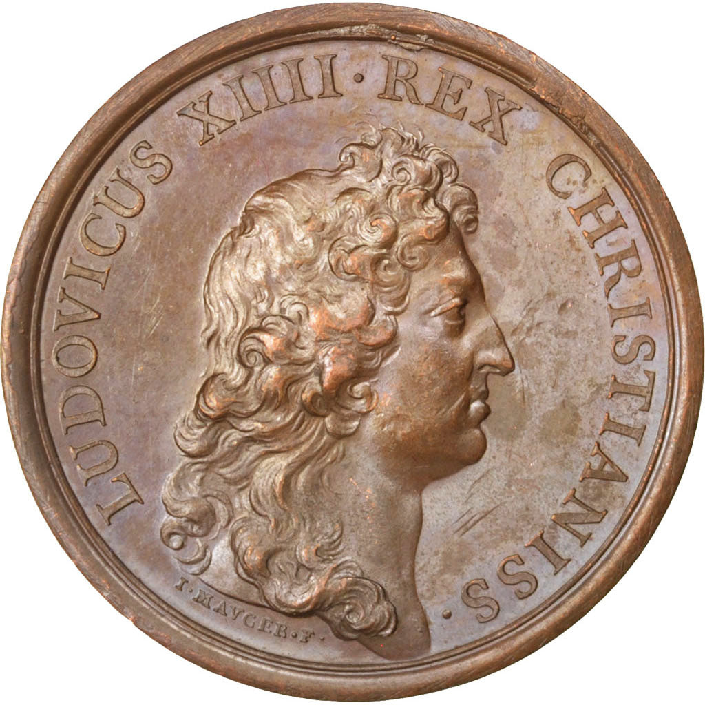 FRANCE, Politics, Society, War, Louis XIV, Medal, AU(50-53), Mauger, Copper,...