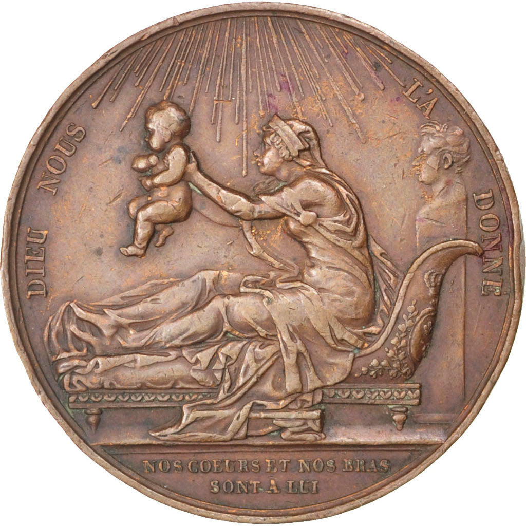 Francia, Nummus, Louis XVIII, Politics, Society, War, Gayrard, Bronzo