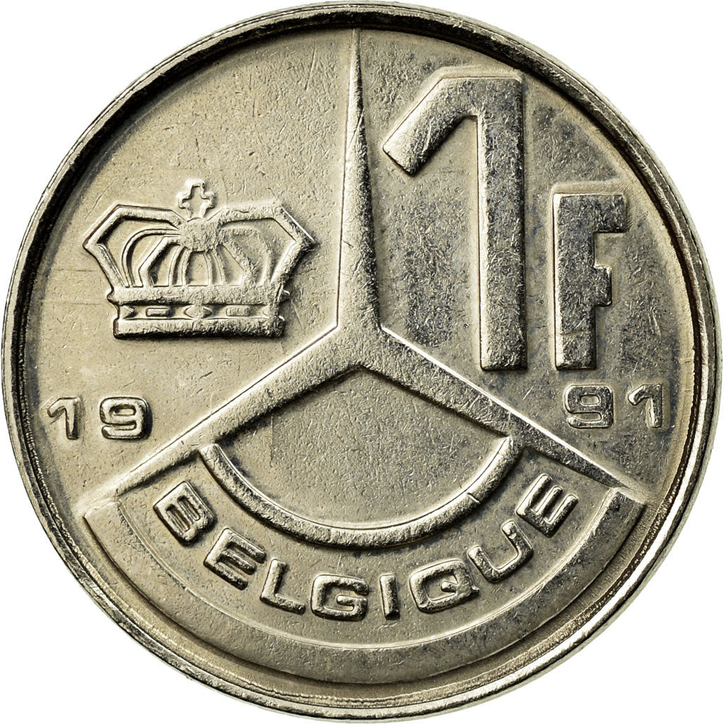 Munten, België, Franc, 1991, Paris, ZF, Nickel Plated Iron, KM:170