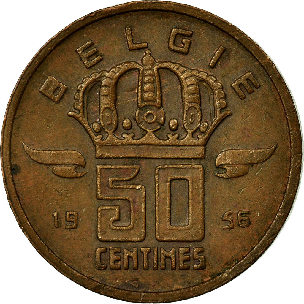 Munten, België, Baudouin I, 50 Centimes, 1956, ZF, Bronze, KM:149.1