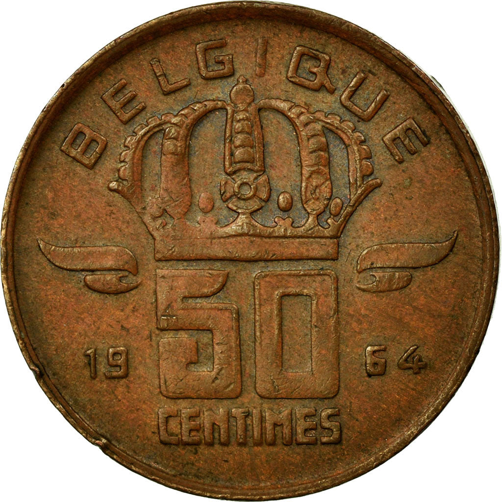 Münze, Belgien, 50 Centimes, 1964, SS, Bronze, KM:145