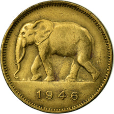 Moeda, Congo Belga, 2 Francs, 1946, EF(40-45), Latão, KM:28