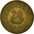 Moneta, Tunisia, 20 Millim, 1960, Paris, VF(20-25), Mosiądz, KM:307