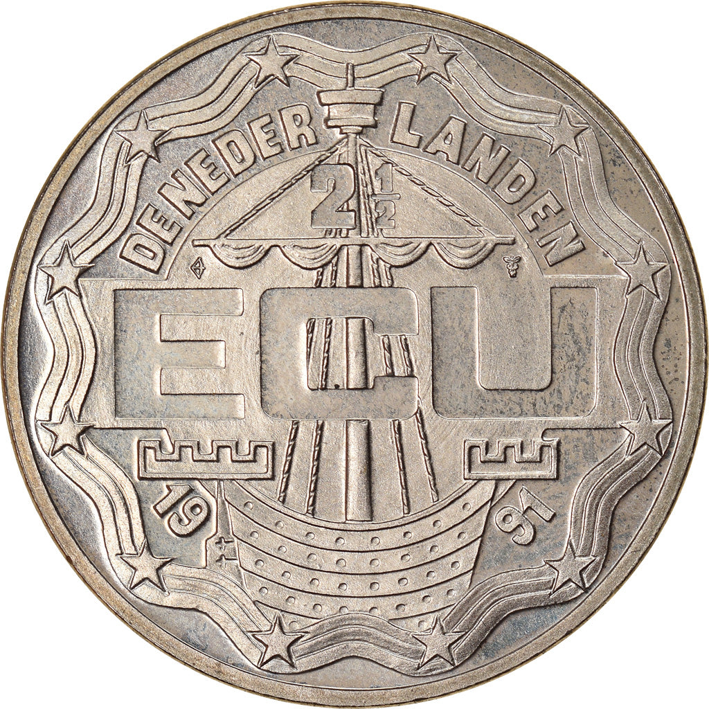 Nederland, Token, 2 1/2 Ecu Erasmus, 1991, UNC-, Copper-nickel
