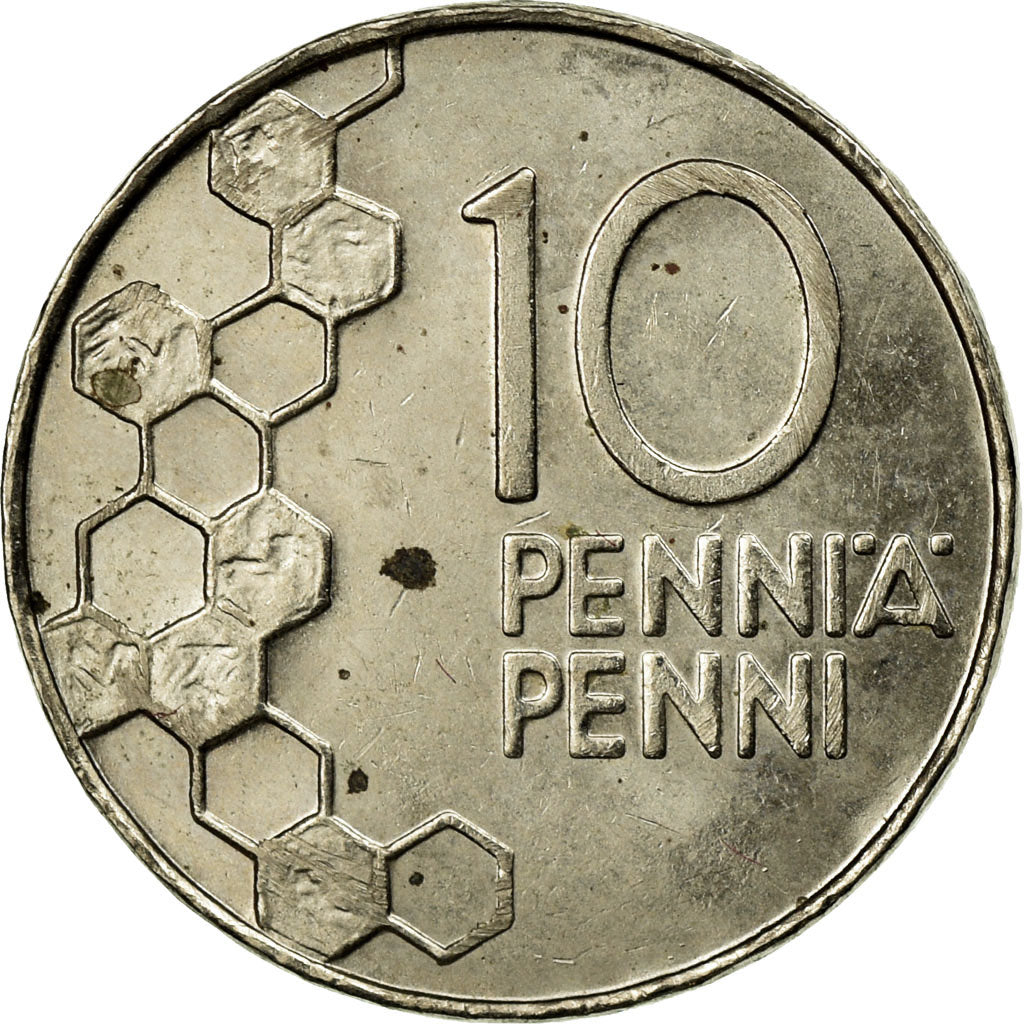 Coin, Finland, 10 Pennia, 1990, VF(30-35), Copper-nickel, KM:65