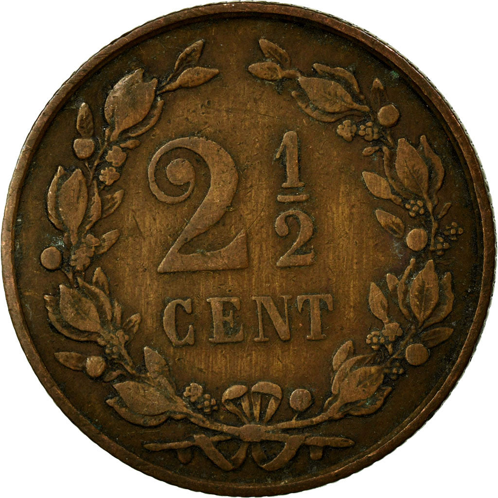 Münze, Niederlande, William III, 2-1/2 Cent, 1881, S+, Bronze, KM:108.1