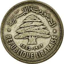 Coin, Lebanon, 50 Piastres, 1952, Utrecht, VF(30-35), Silver, KM:17