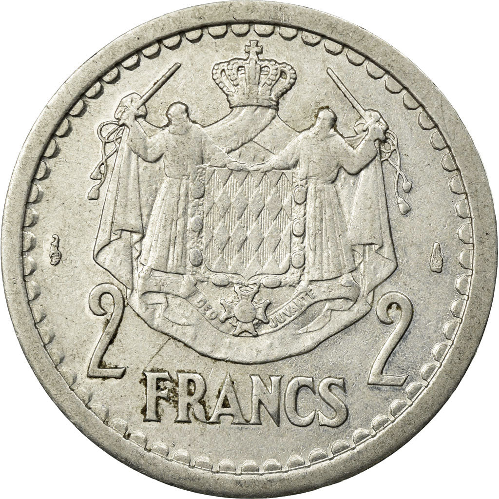 Münze, Monaco, Louis II, 2 Francs, Undated (1943), Paris, SS, Aluminium