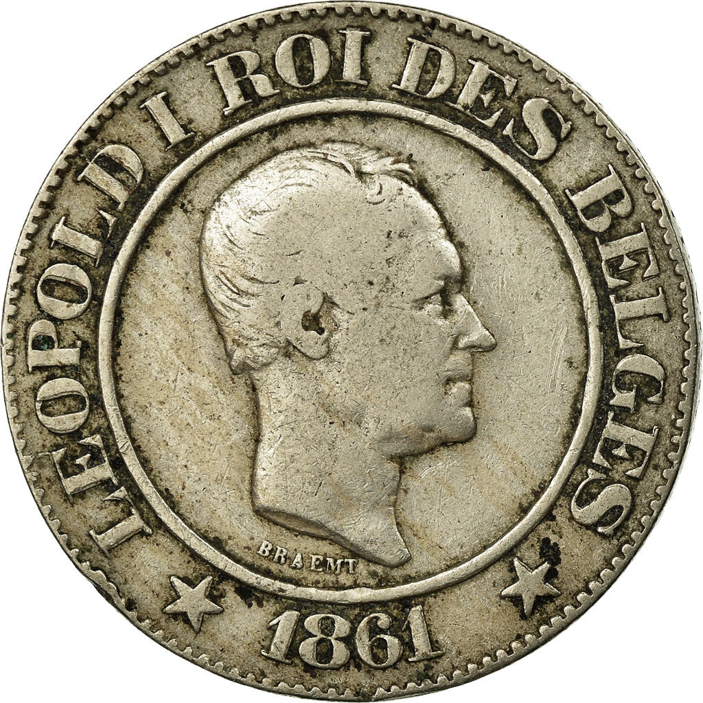 Coin, Belgium, Leopold I, 20 Centimes, 1861, VF(30-35), Copper-nickel, KM:20