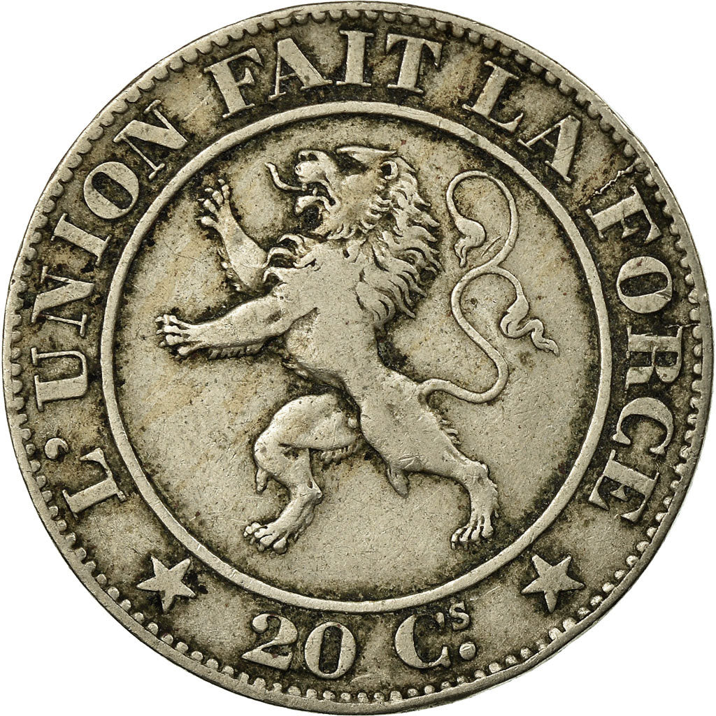 Coin, Belgium, Leopold I, 20 Centimes, 1861, VF(30-35), Copper-nickel, KM:20