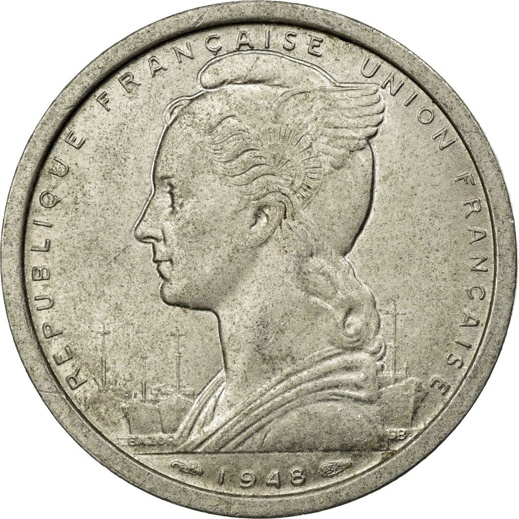 Münze, Französisch-Äquatorialafrika, 2 Francs, 1948, Paris, SS, Aluminium