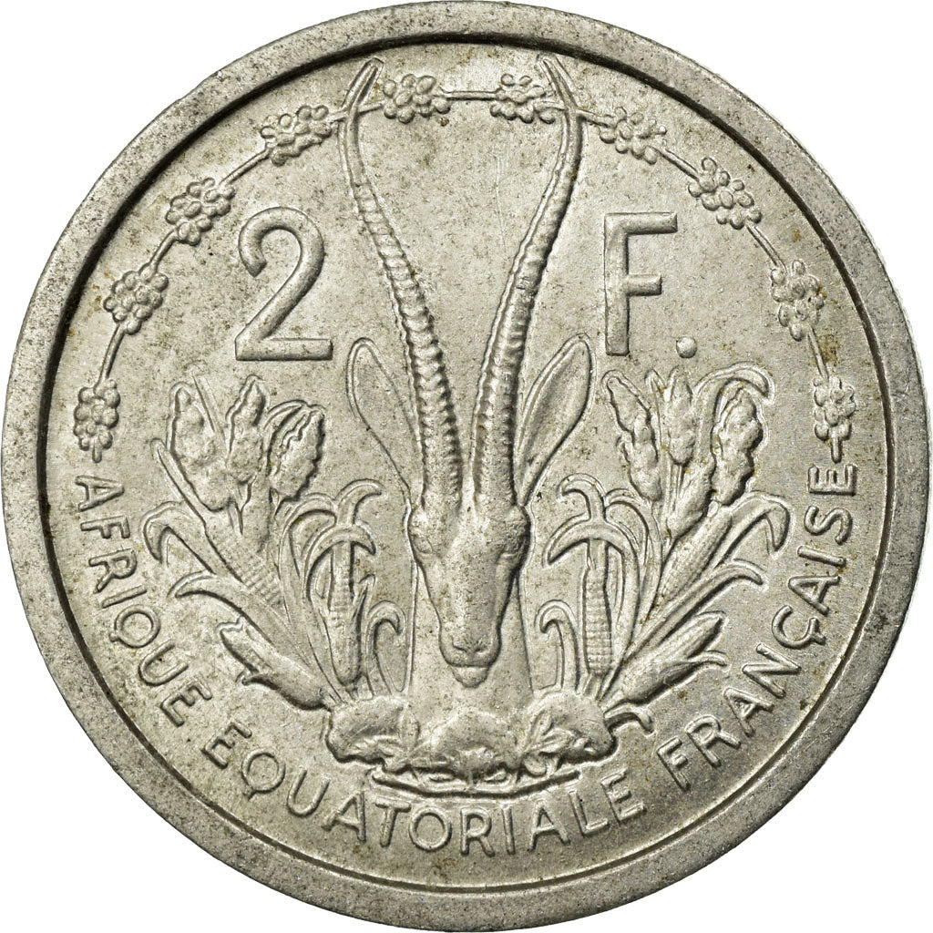 Münze, Französisch-Äquatorialafrika, 2 Francs, 1948, Paris, SS, Aluminium