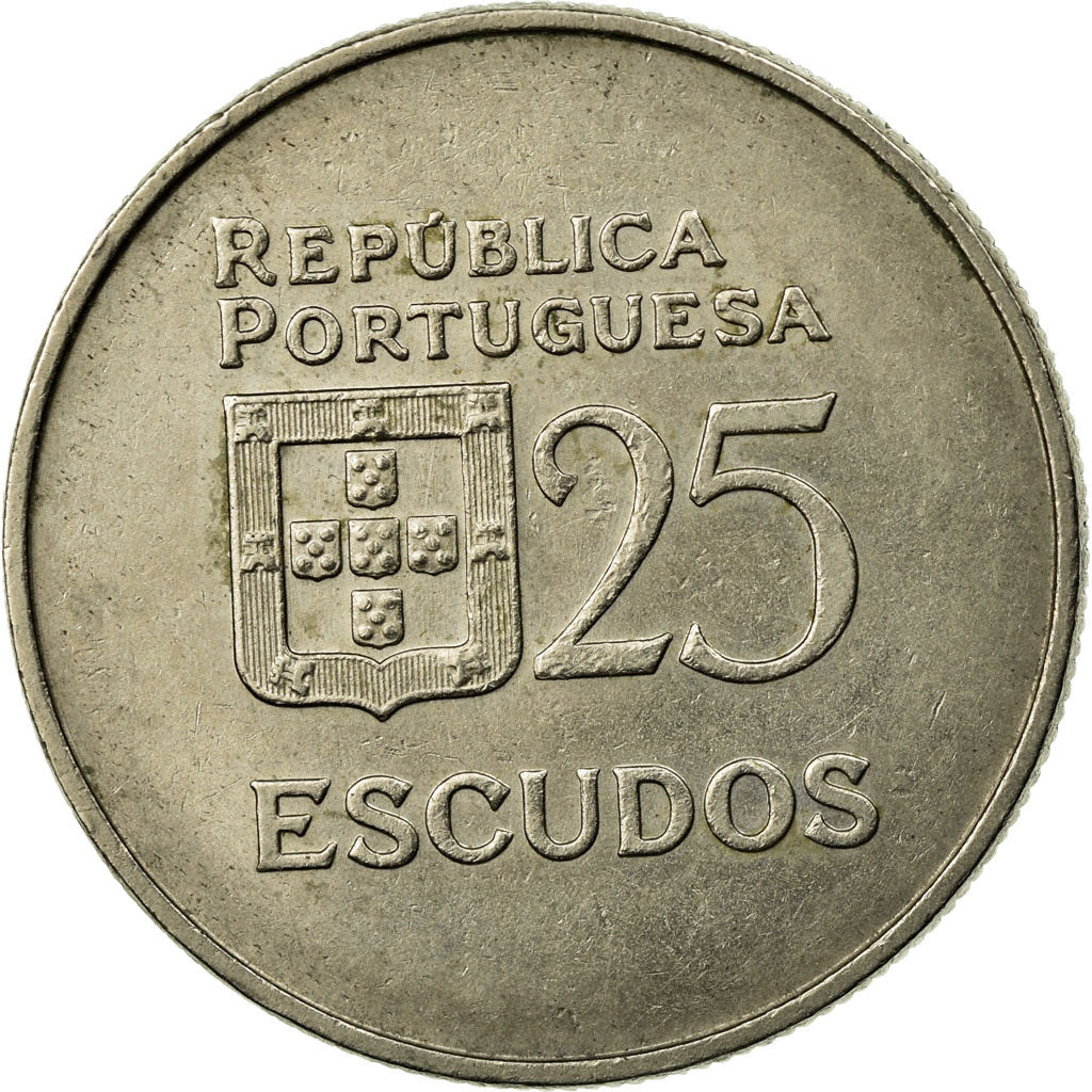 Coin, Portugal, 25 Escudos, 1980, VF(30-35), Copper-nickel, KM:607a