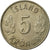 Coin, Iceland, 5 Kronur, 1970, VF(30-35), Copper-nickel, KM:18