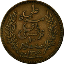 Coin, Tunisia, Ali Bey, 10 Centimes, 1892, Paris, EF(40-45), Bronze, KM:222