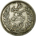 Coin, Tunisia, Ali Bey, 2 Francs, 1892, Paris, VF(30-35), Silver, KM:225