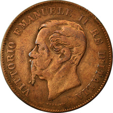 Coin, Italy, Vittorio Emanuele II, 5 Centesimi, 1867, Milan, VF(30-35), Copper