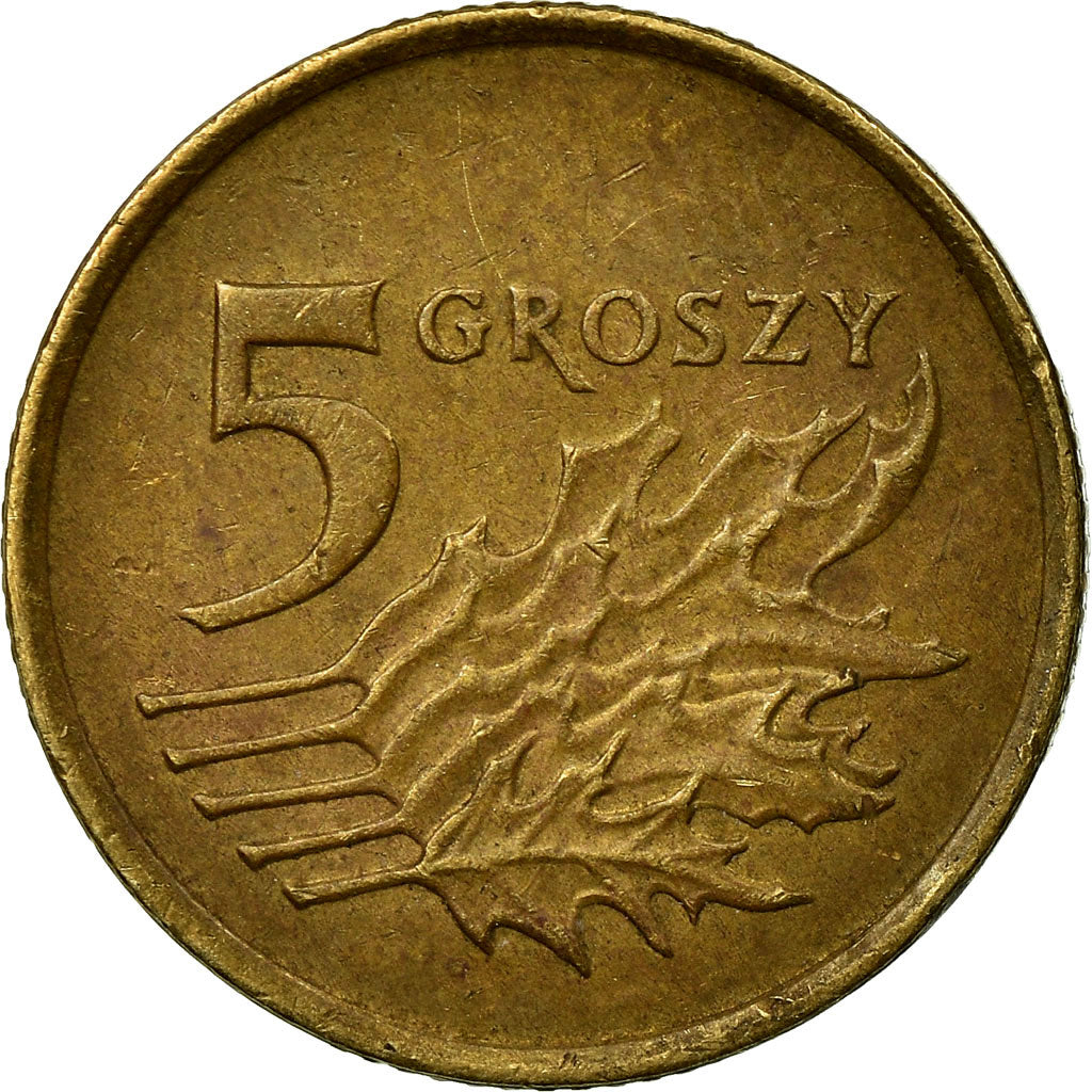 Moeda, Polónia, 5 Groszy, 1991, Warsaw, VF(30-35), Latão, KM:278