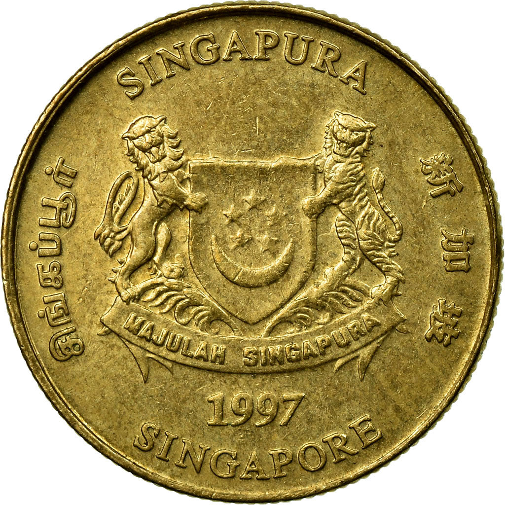 Monnaie, Singapour, 5 Cents, 1997, Singapore Mint, TTB, Aluminum-Bronze, KM:99