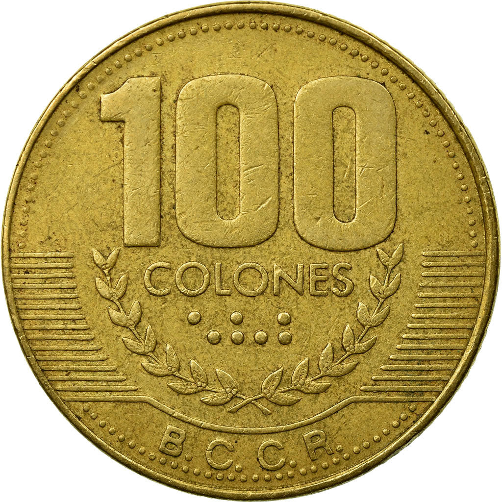 Moneda, Costa Rica, 100 Colones, 1999, BC+, Latón, KM:230a.1