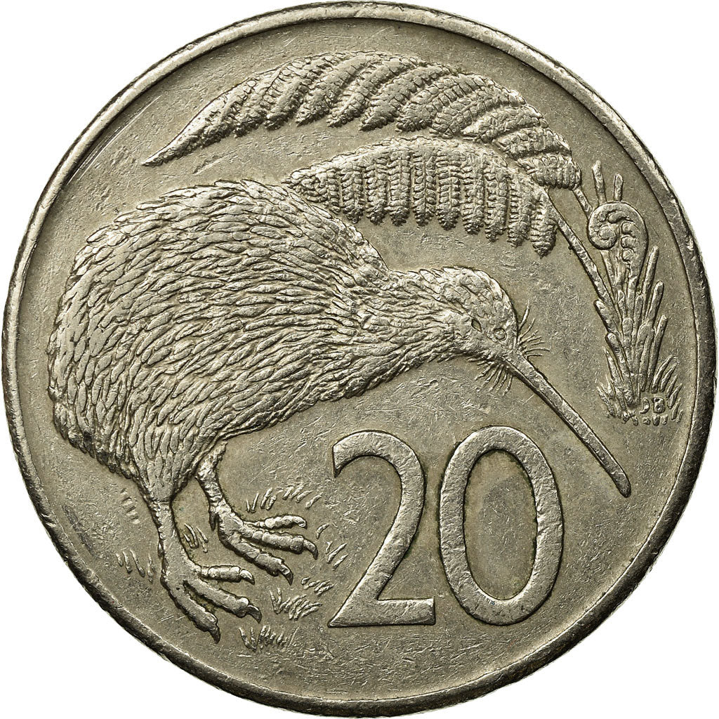 Coin, New Zealand, Elizabeth II, 20 Cents, 1981, EF(40-45), Copper-nickel