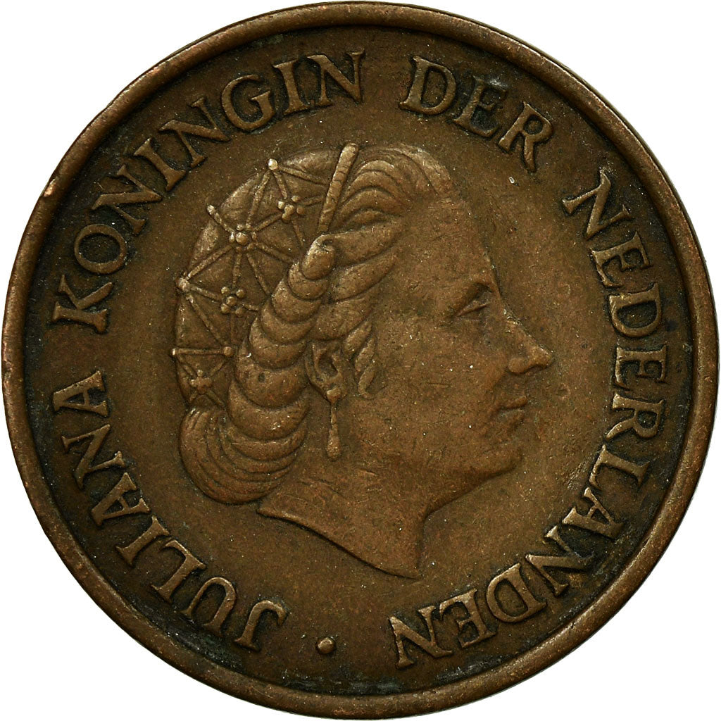 Moneda, Países Bajos, Juliana, 5 Cents, 1952, MBC, Bronce, KM:181