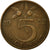 Moneda, Países Bajos, Juliana, 5 Cents, 1952, MBC, Bronce, KM:181