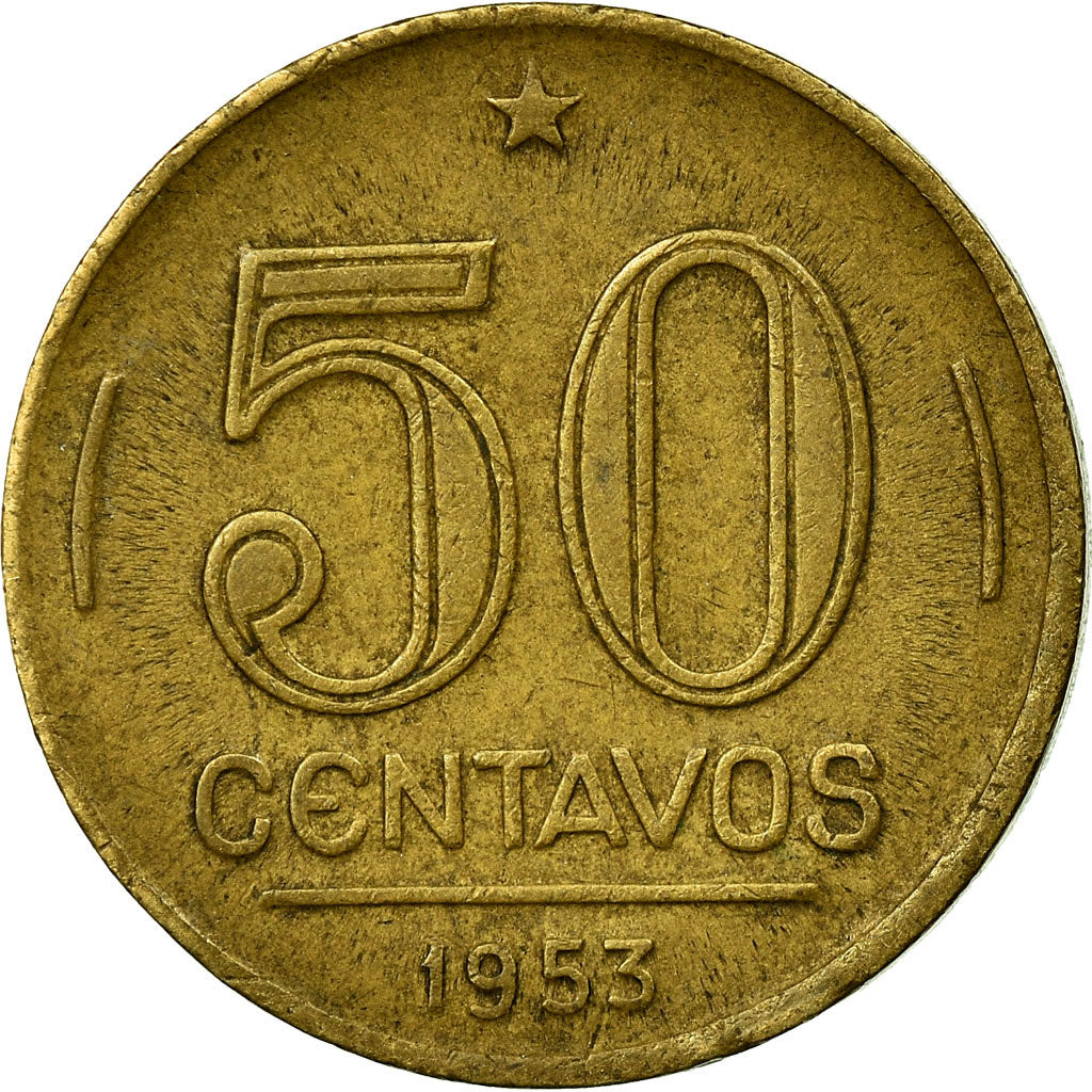 Moneta, Brasile, 50 Centavos, 1953, MB+, Alluminio-bronzo, KM:563