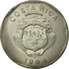 Moneda, Costa Rica, 20 Colones, 1994, MBC, Níquel chapado en acero inoxidable