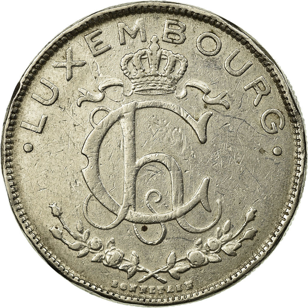 Coin, Luxembourg, Charlotte, 2 Francs, 1924, EF(40-45), Nickel, KM:36