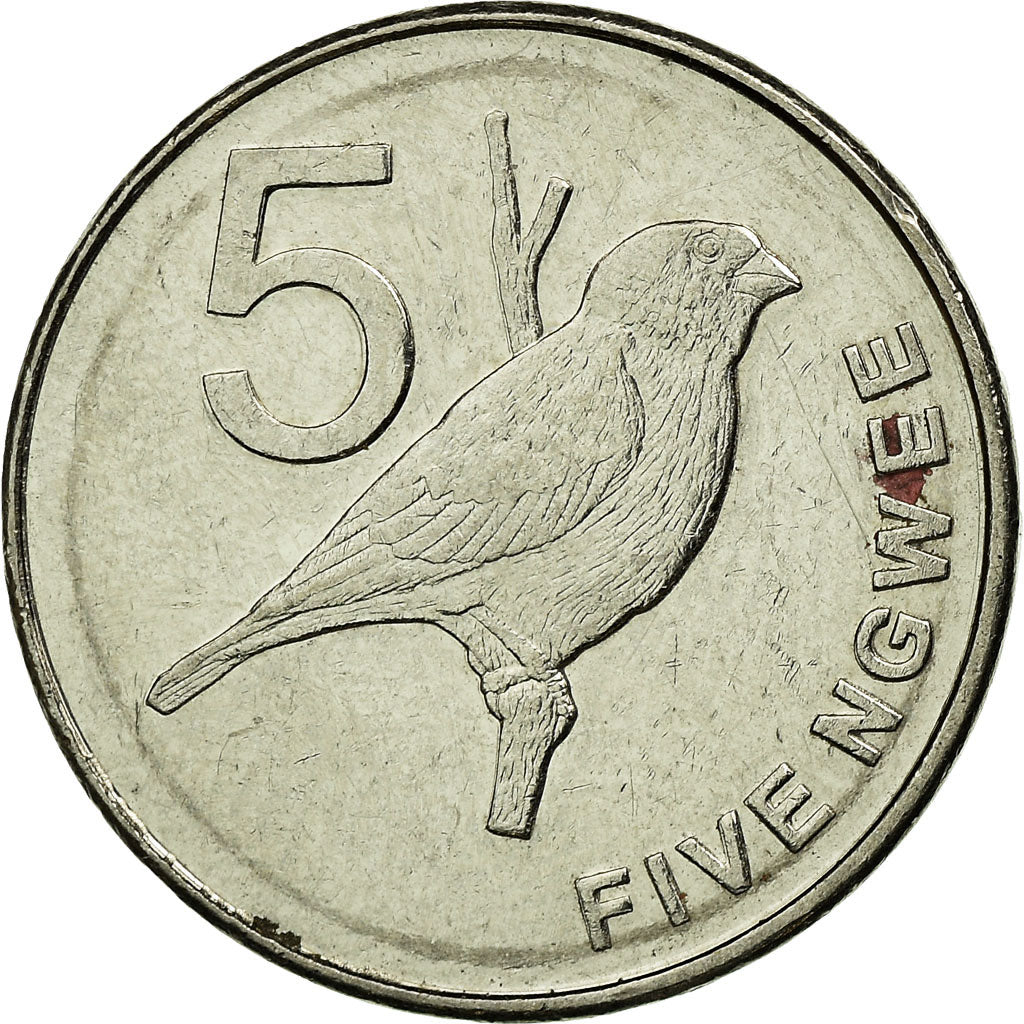 Coin, Zambia, 5 Ngwee, 2012, British Royal Mint, AU(50-53), (No Composition)