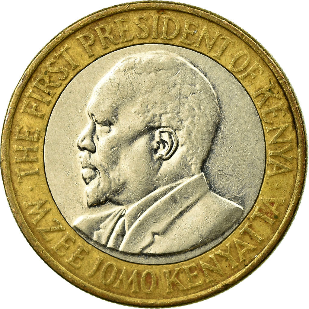 Munten, Kenia, 10 Shillings, 2010, FR+, Bi-Metallic, KM:35.2