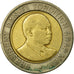 Moneda, Kenia, 20 Shillings, 1998, British Royal Mint, BC+, Bimetálico, KM:32