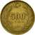 Münze, Türkei, 500 Lira, 1990, S+, Aluminum-Bronze, KM:989