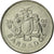 Moeda, Barbados, 25 Cents, 2008, Franklin Mint, EF(40-45), Aço Niquelado