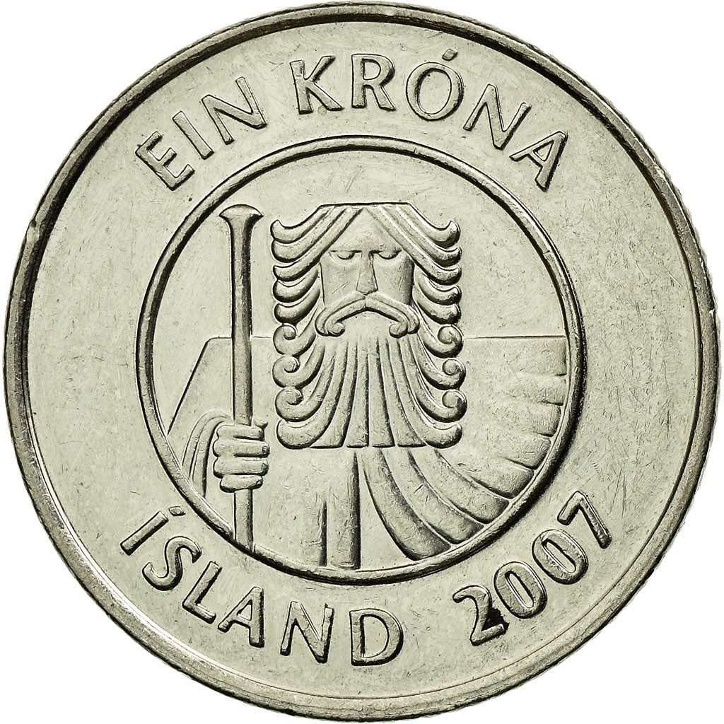 Coin, Iceland, Krona, 2007, AU(50-53), Nickel plated steel, KM:27A