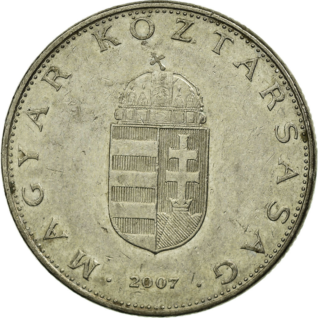 Coin, Hungary, 10 Forint, 2007, Budapest, EF(40-45), Copper-nickel, KM:695