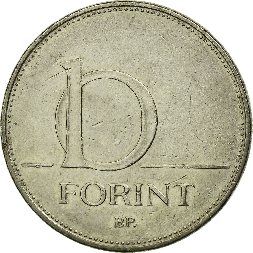 Coin, Hungary, 10 Forint, 2007, Budapest, EF(40-45), Copper-nickel, KM:695