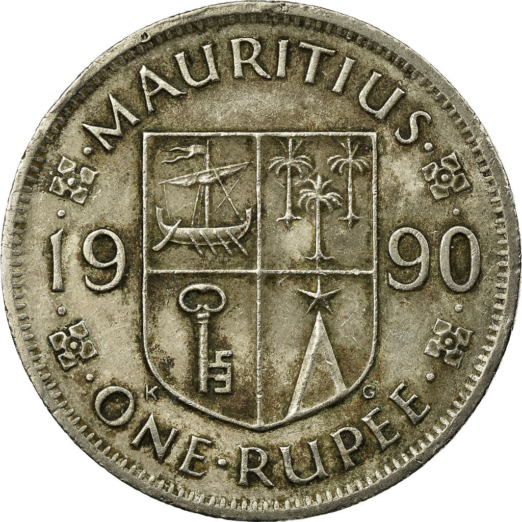 Coin, Mauritius, Rupee, 1990, VF(20-25), Copper-nickel, KM:55