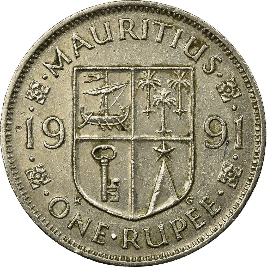 Moneta, Mauritius, Rupee, 1991, MB+, Rame-nichel, KM:55